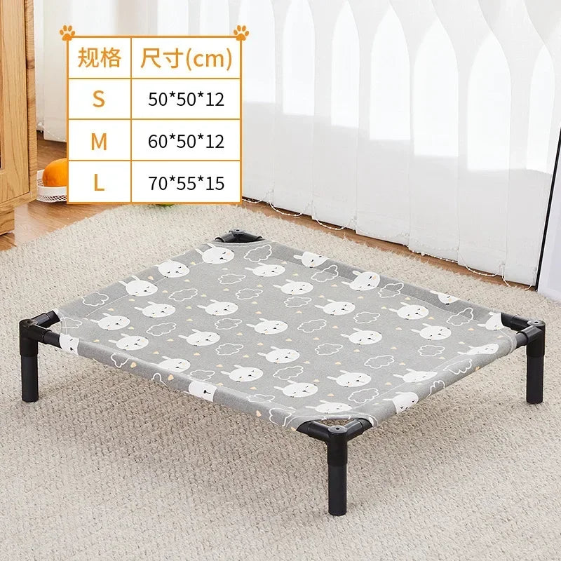 Foldable Elevated Pet Bed with Removable Washable Cover