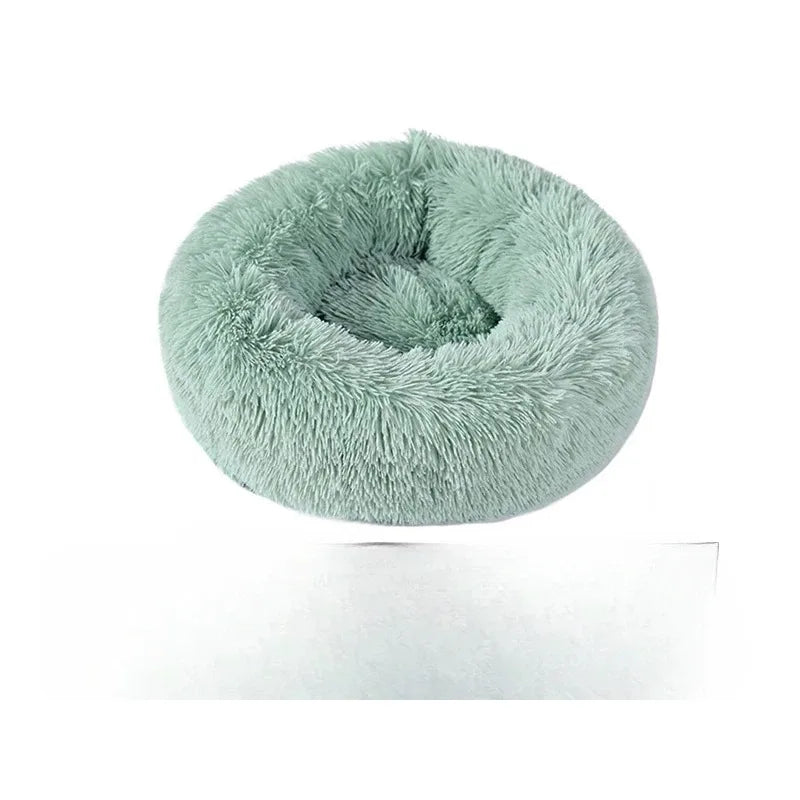 Plush Donut Pet Bed with Raised Edge