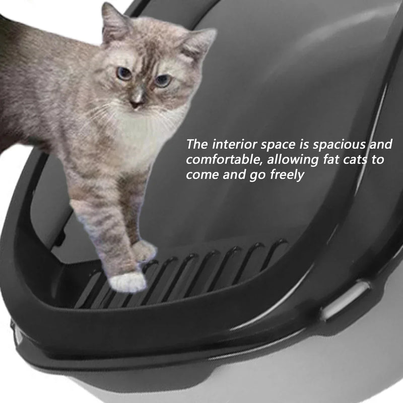 Halboffene Katzentoilette mit Schaufel