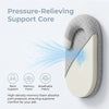 A gray pet mat featuring a pressure-relieving support core made of high-density memory foam for joint comfort.