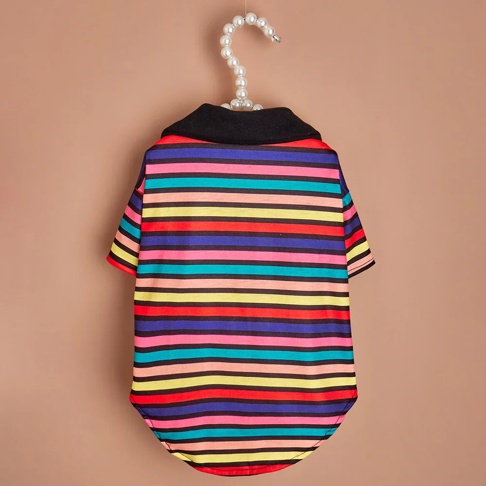 Classic Stripe Polo Shirt for Small Dogs