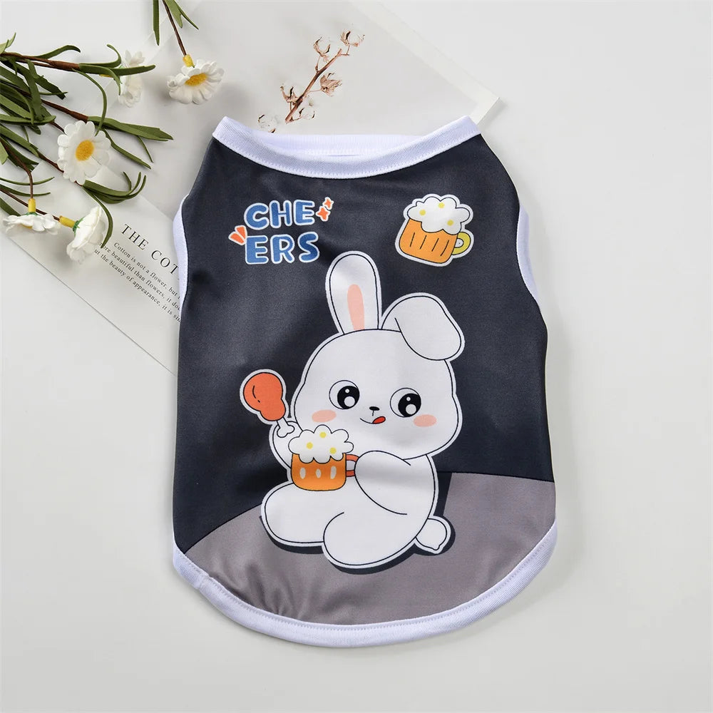 Cute Print Dog Vest Shirt for Small Breeds – Spring & Summer Pet Apparel