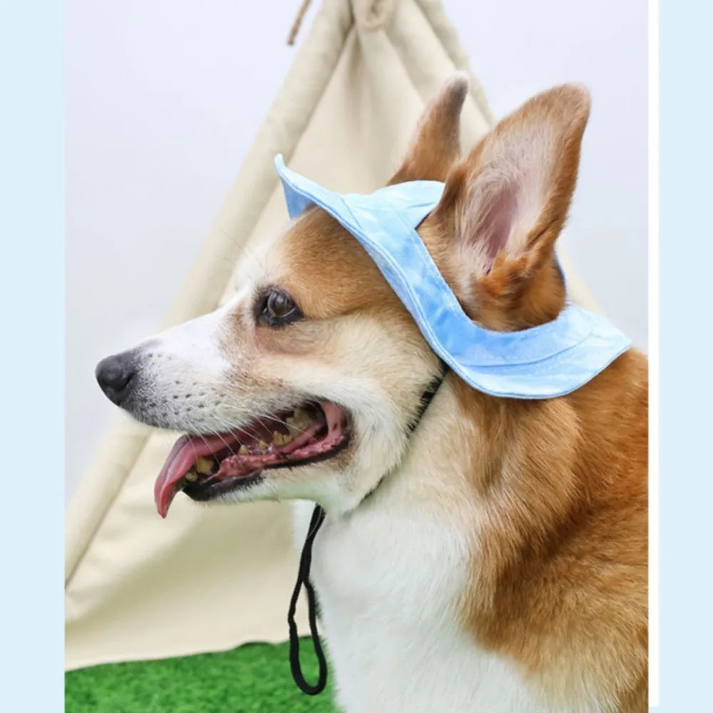 Breathable Cotton Sun Hat for Dogs and Cats with Ear Holes