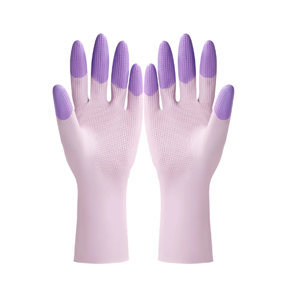 Anti-Slip Silicone Dishwashing Gloves for Household Cleaning