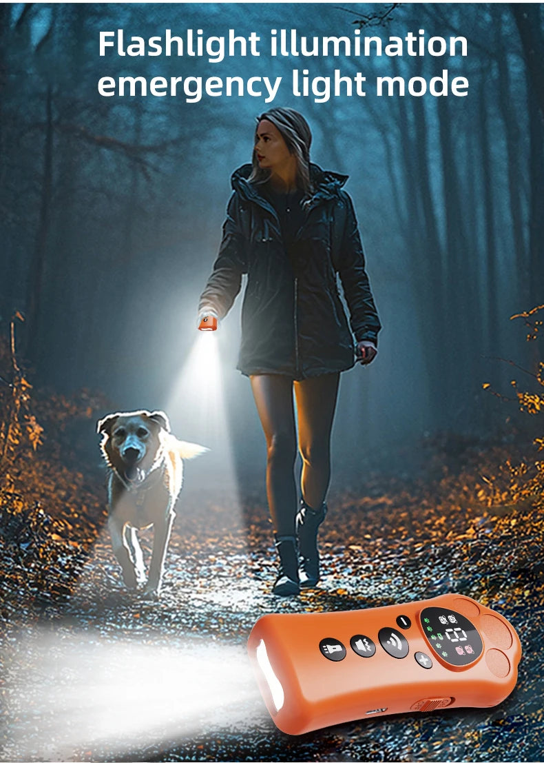 Paw-Shaped Ultrasonic Dog Repeller with Adjustable Frequency Levels and LED Flashlight