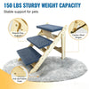 Wooden pet stairs and dog ramp with sturdy support, anti-slip rubber pads, and carbon steel hinges.