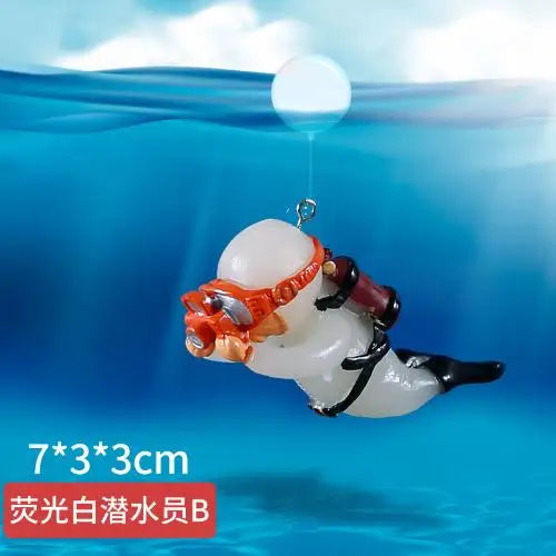Ornement de Mini-Plongeur Lumineux pour Aquarium