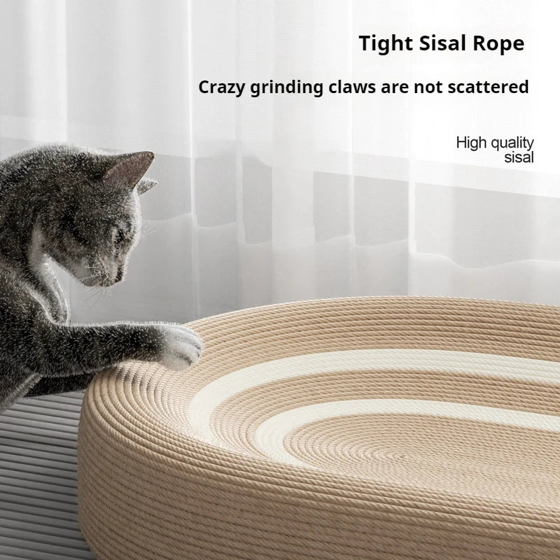 Oval Sisal Cat Scratcher Pad with Comfortable Resting Surface