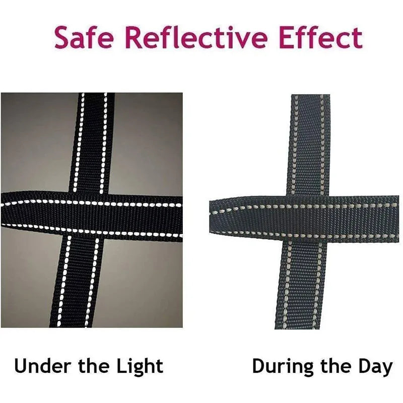 Reflective Dog Harness Collar and Leash Set (1.2-1.8m)