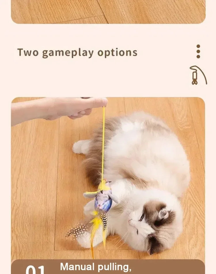 Rechargeable Flapping Bird Cat Toy with Catnip