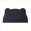 Black silicone cat face pet feeding mat for food and water bowls