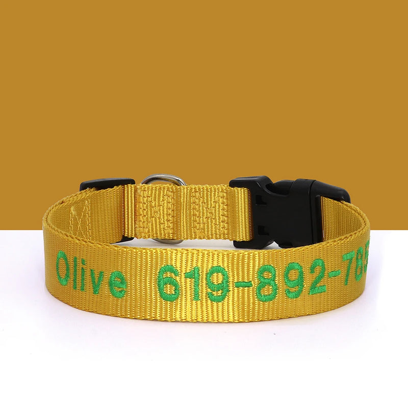 Personalisierte bestickte Nylon-Hundehalsband
