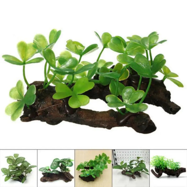 Plastic Turtle Tree Trunk Driftwood Aquarium Decor