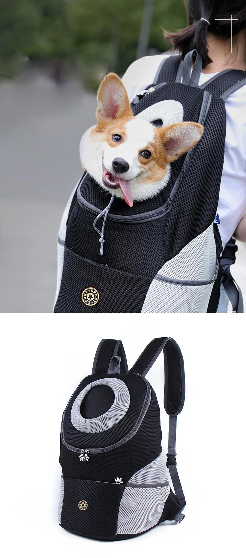 Double Shoulder Dog Carrier Bag - Portable Outdoor Pet Bag