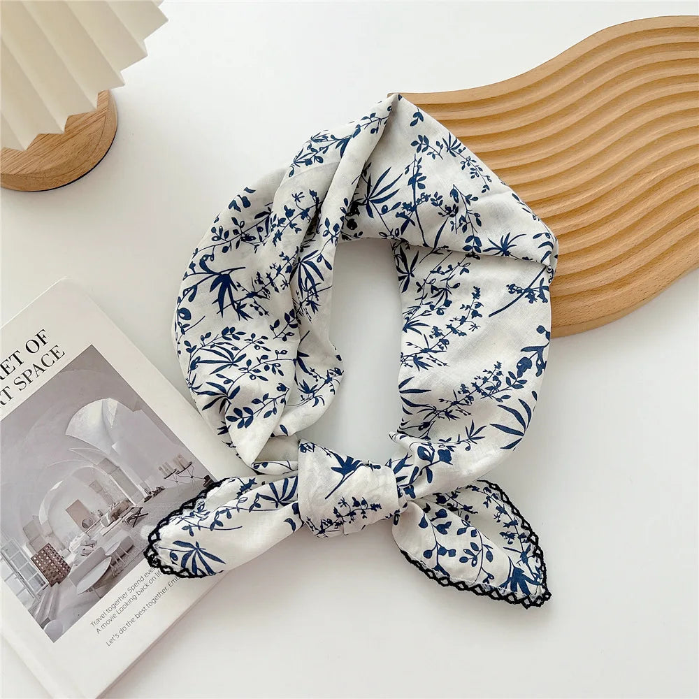 Square Cotton Scarf for Women – Versatile Neck & Hair Accessory