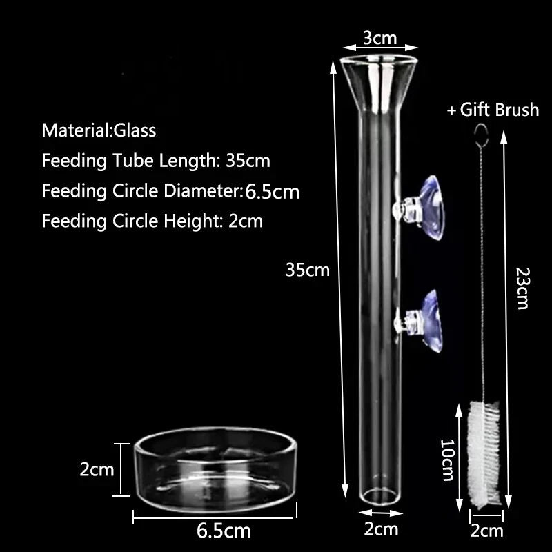 Glas-Aquarien-Fütterungsrohr mit Saugnapf