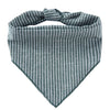 Blue White Striped Cotton Dog Bandana with Adjustable Fit