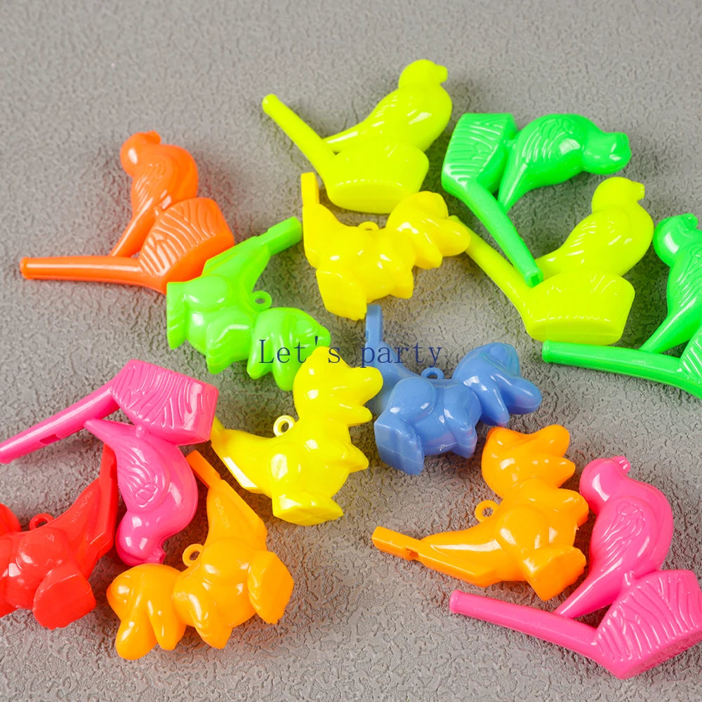 Colorful Bird & Dinosaur Water Whistles for Party Favors (10 Pack)
