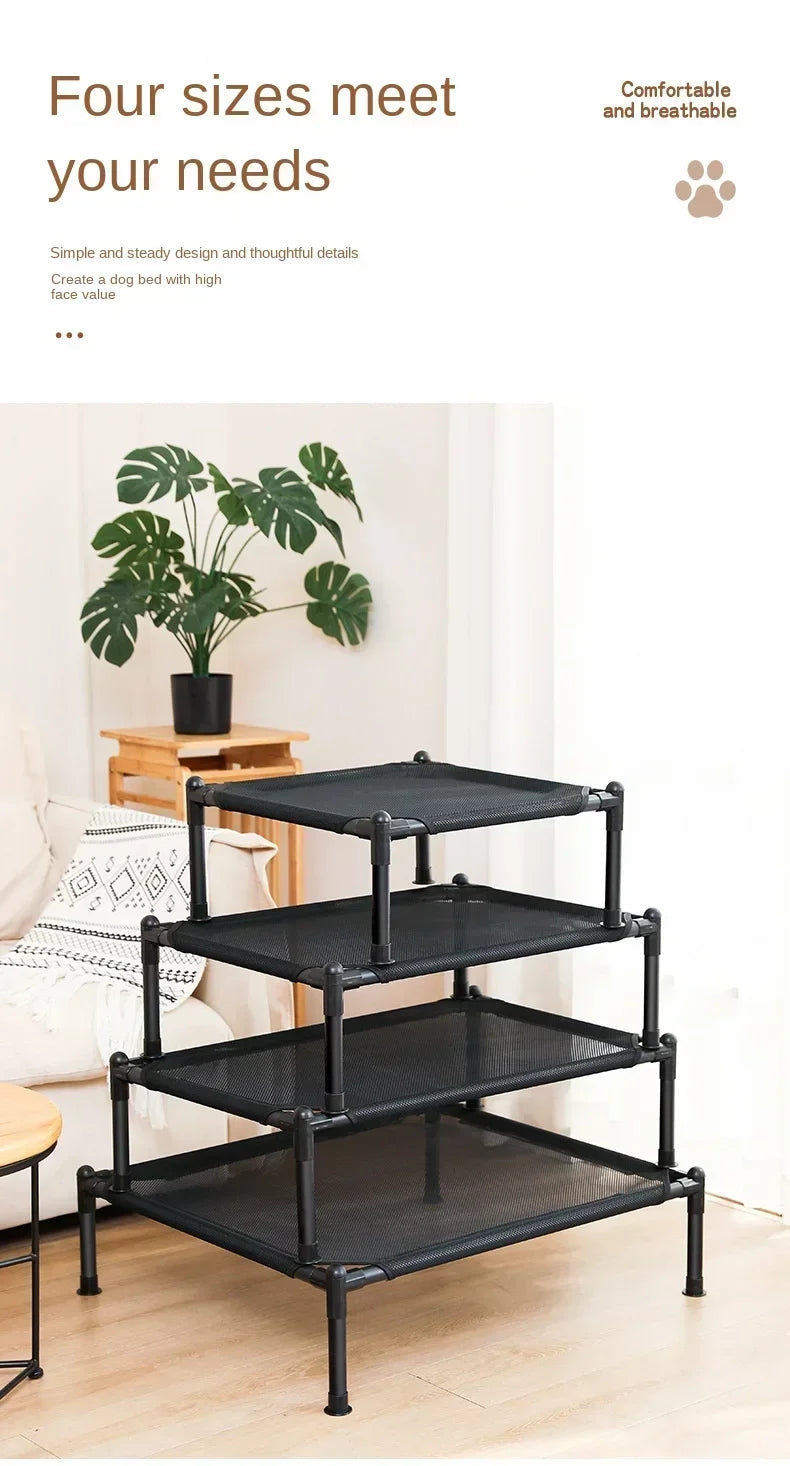 Foldable Elevated Pet Bed with Removable Washable Cover