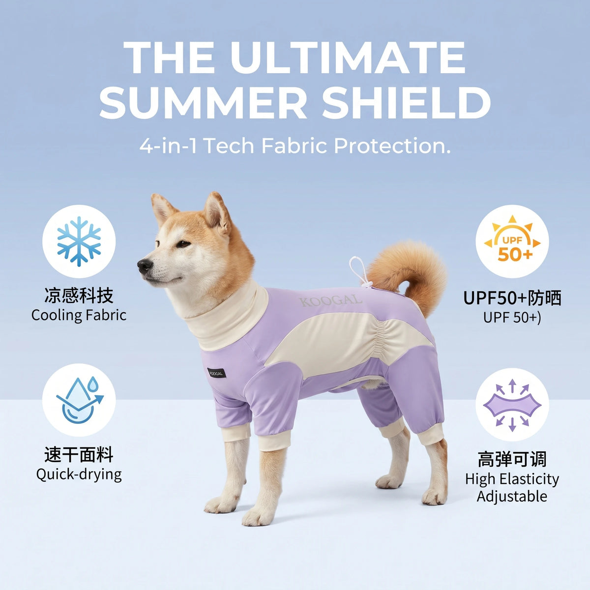 Pet Cooling Full-Body Suit for Summer Heat Relief