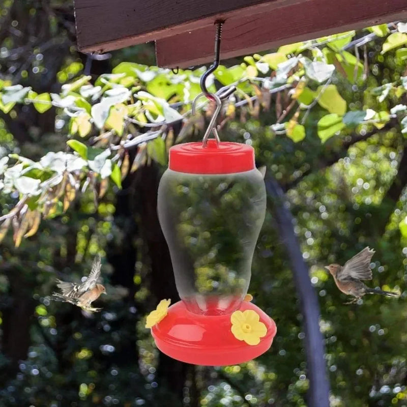 Hanging Bird Water Feeder Bottle with Iron Hook