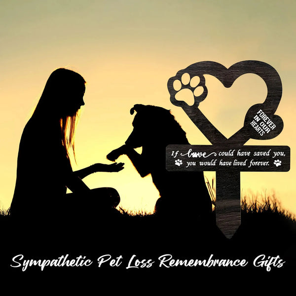 Wooden Pet Memorial Garden Stake with Paw Print