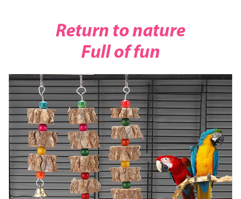 Juguete de Madera Natural para Perros Loro