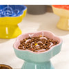 Elevated Ceramic Slow Feeder Bowl for Cats and Small Dogs