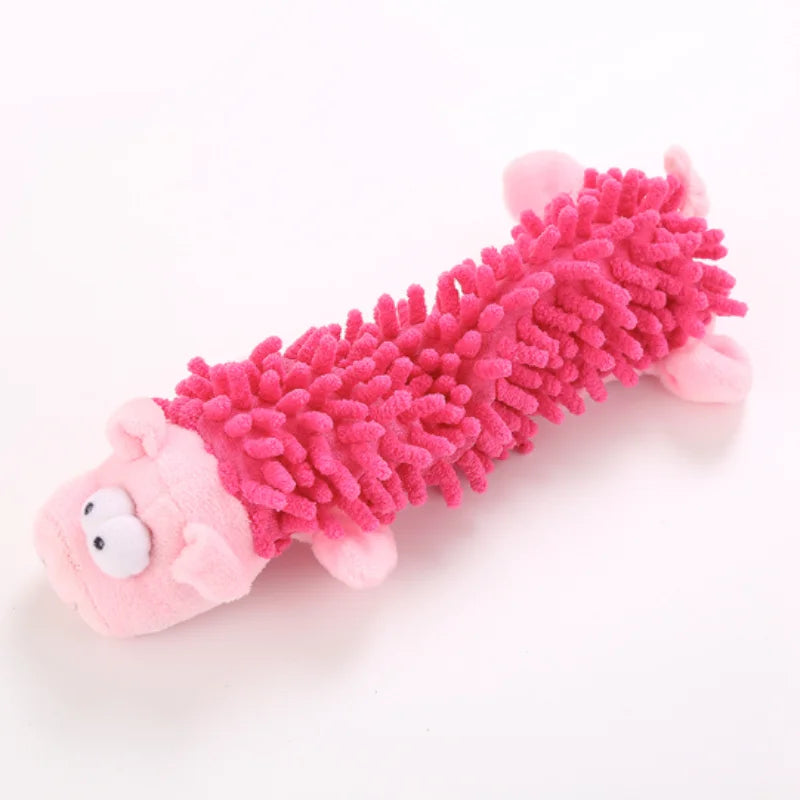 Plush Squeaky Donkey Dog Toy for Teething and Interactive Play