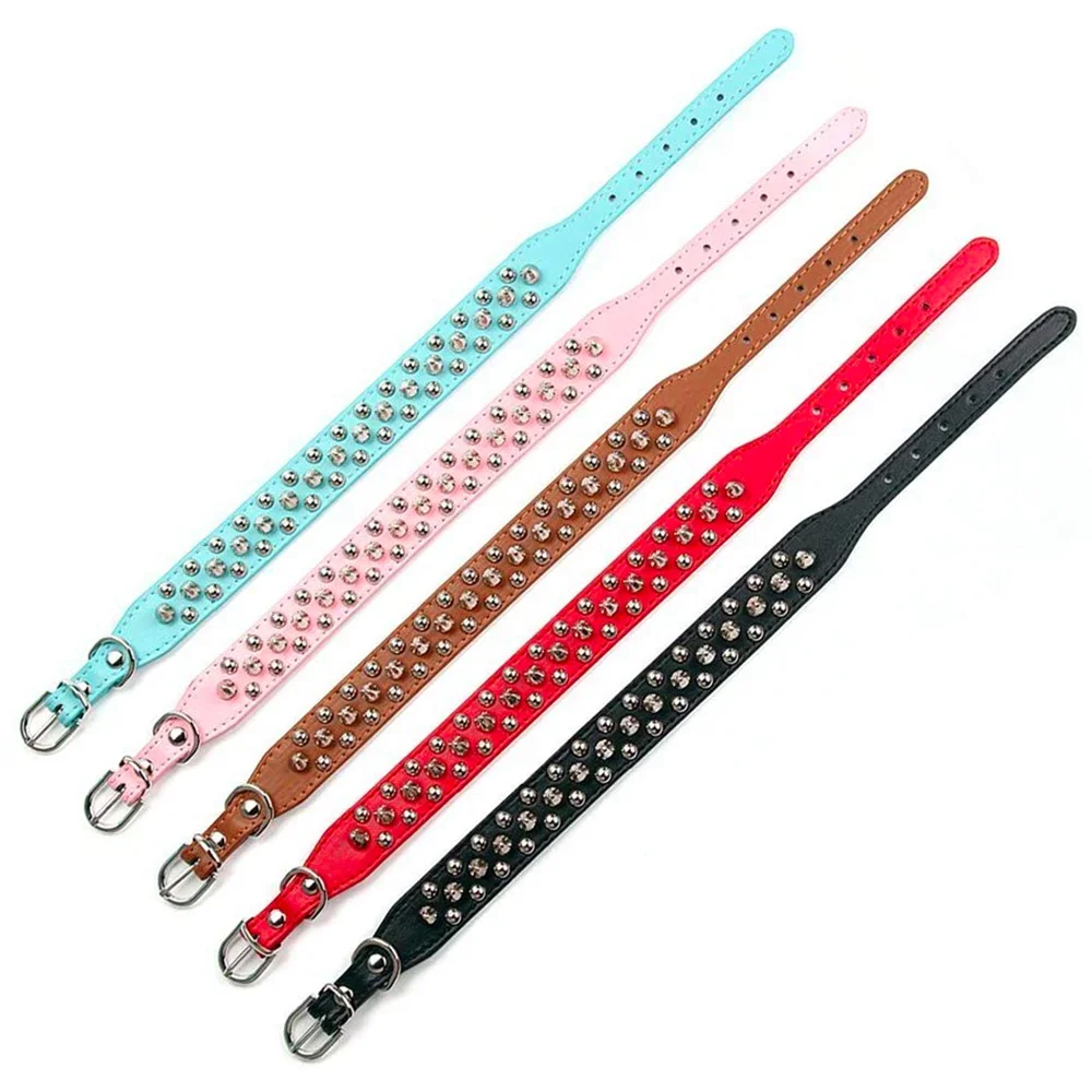 Punk Rivet Spiked Leather Dog Collar