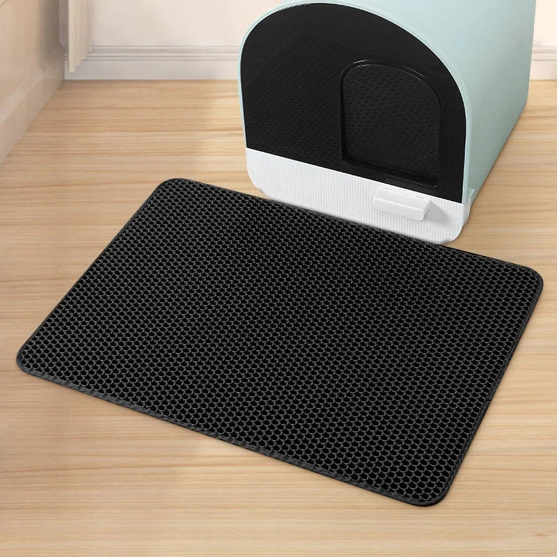 Double-Layer Waterproof Cat Litter Mat with Honeycomb Design