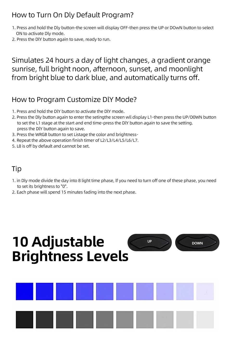 Aquarium LED Light with Remote Control, Full Spectrum, Dimmable
