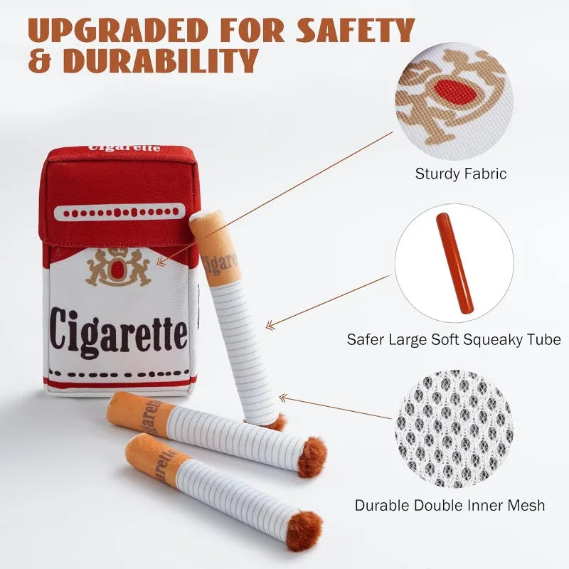 Interactive Cigar-Shaped Plush Dog Toy