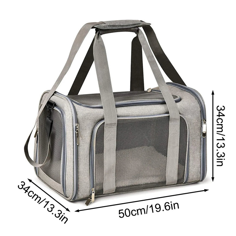 Transporteur pour animaux de compagnie souple et pliable pour chats & petits chiens