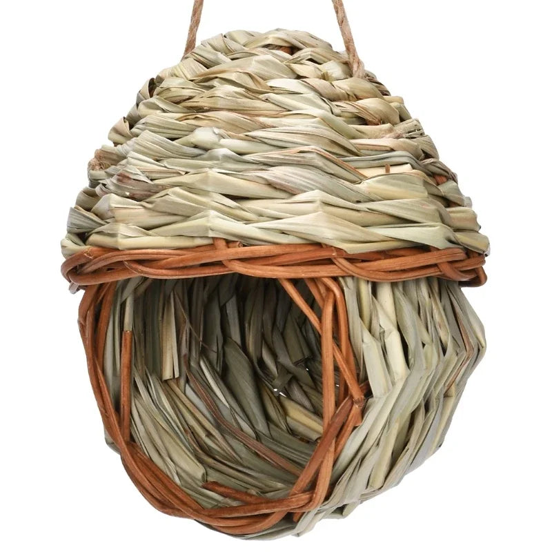 Handwoven Natural Grass Hanging Bird Nest for Small Birds