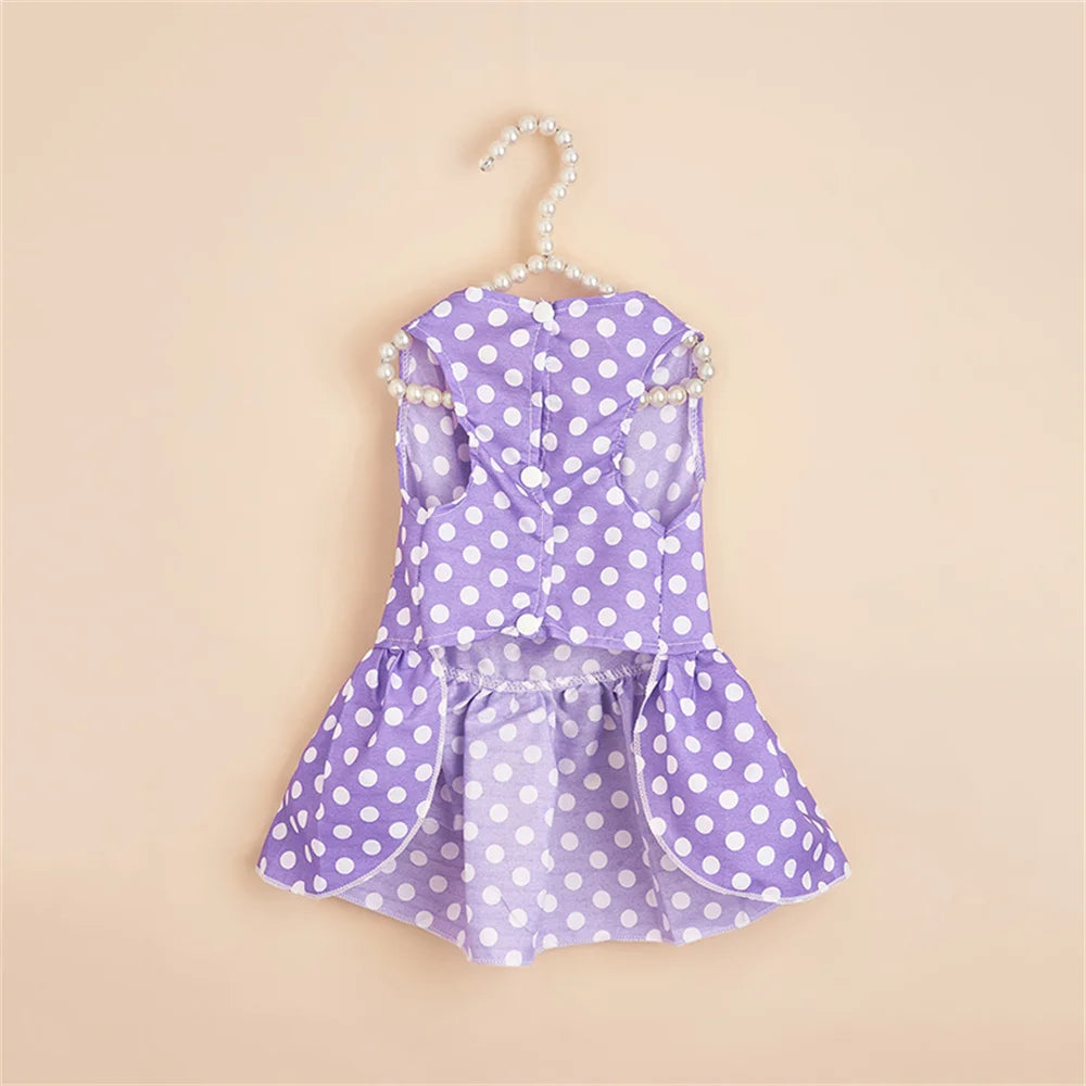 Polka Dot Dog Skirt Dress for Small Breeds
