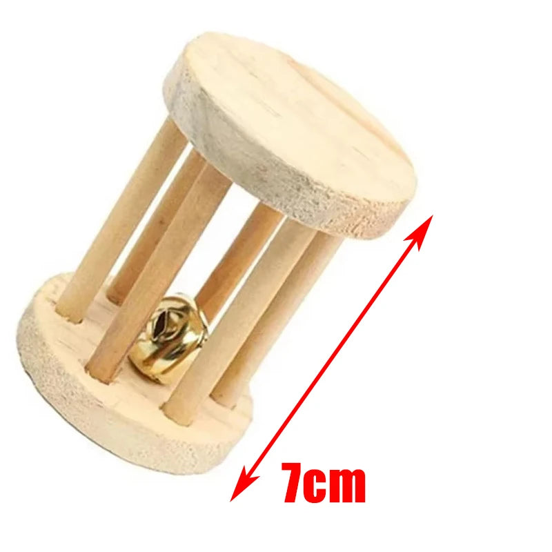 Natural Wooden Chew Toy Set for Small Pets – Guinea Pigs, Rabbits & Hamsters