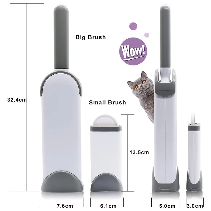 Dual-Sided Reusable Lint and Pet Hair Remover Brush