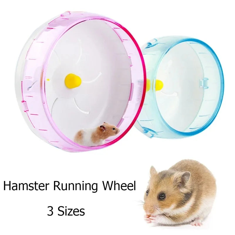 Vol de hamster en acrylique rose et bleu avec un petit rongeur visible à l'intérieur.
