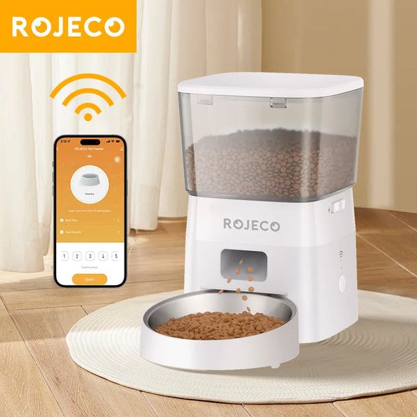 ROJECO 2L WiFi Automatic Cat Feeder with Remote Control
