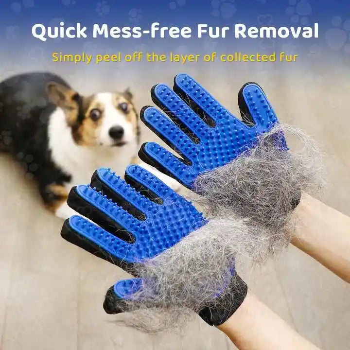 Gants de toilettage doux pour animaux