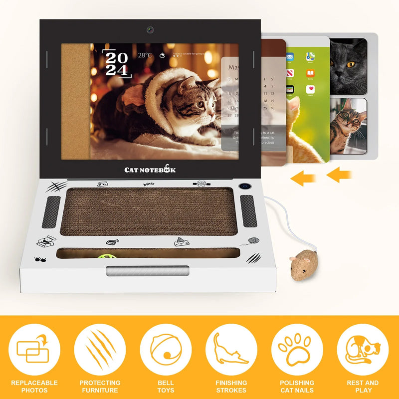 Griffoir pour chat en forme d'ordinateur portable