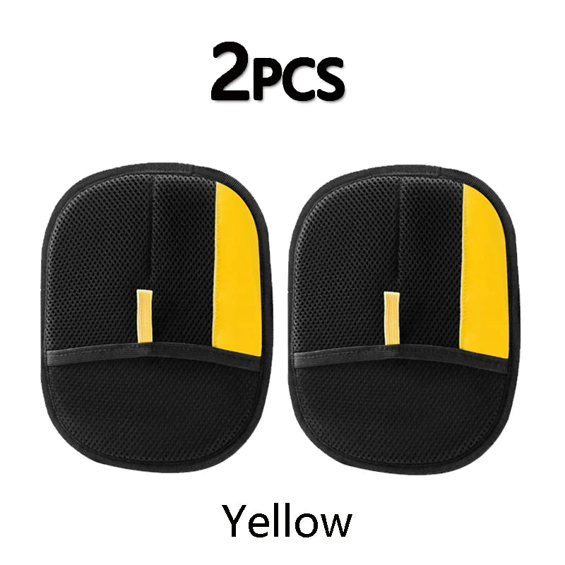 Two pairs of yellow pet grooming gloves for hair removal and cleaning