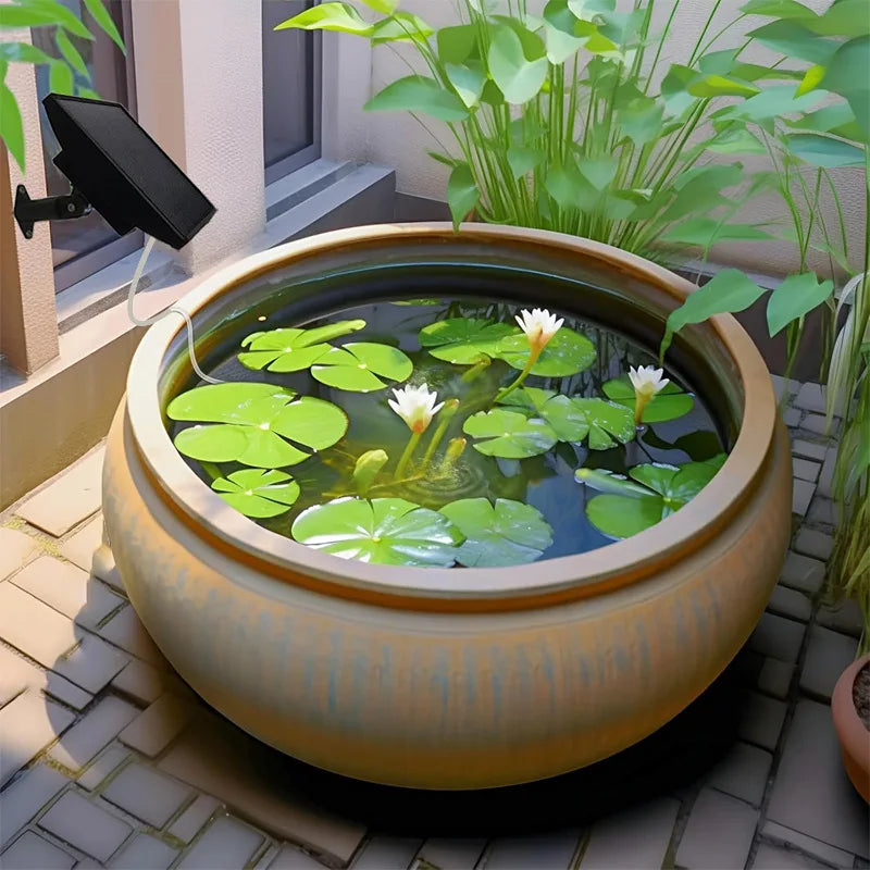 Solar Powered Pond Aerator with Battery Backup