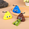 Two silicone dog waste bag dispensers in blue and yellow colors are shown on a wooden surface.