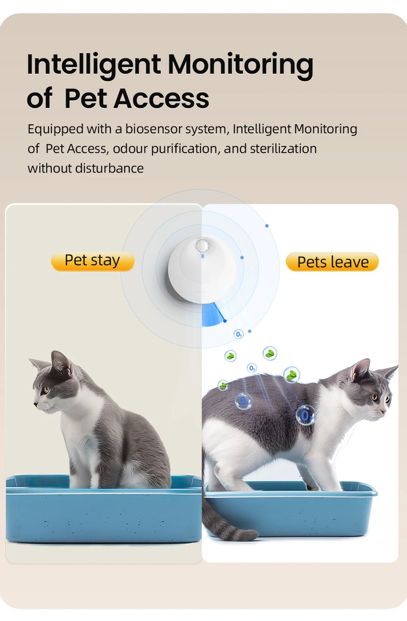 Desodorizador Inteligente para Arenero de Gato con Purificación por Iones