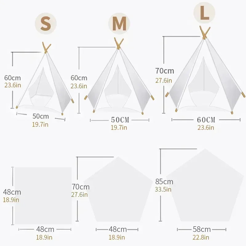 Pet Teepee Tent with Cushion and Personalization Board