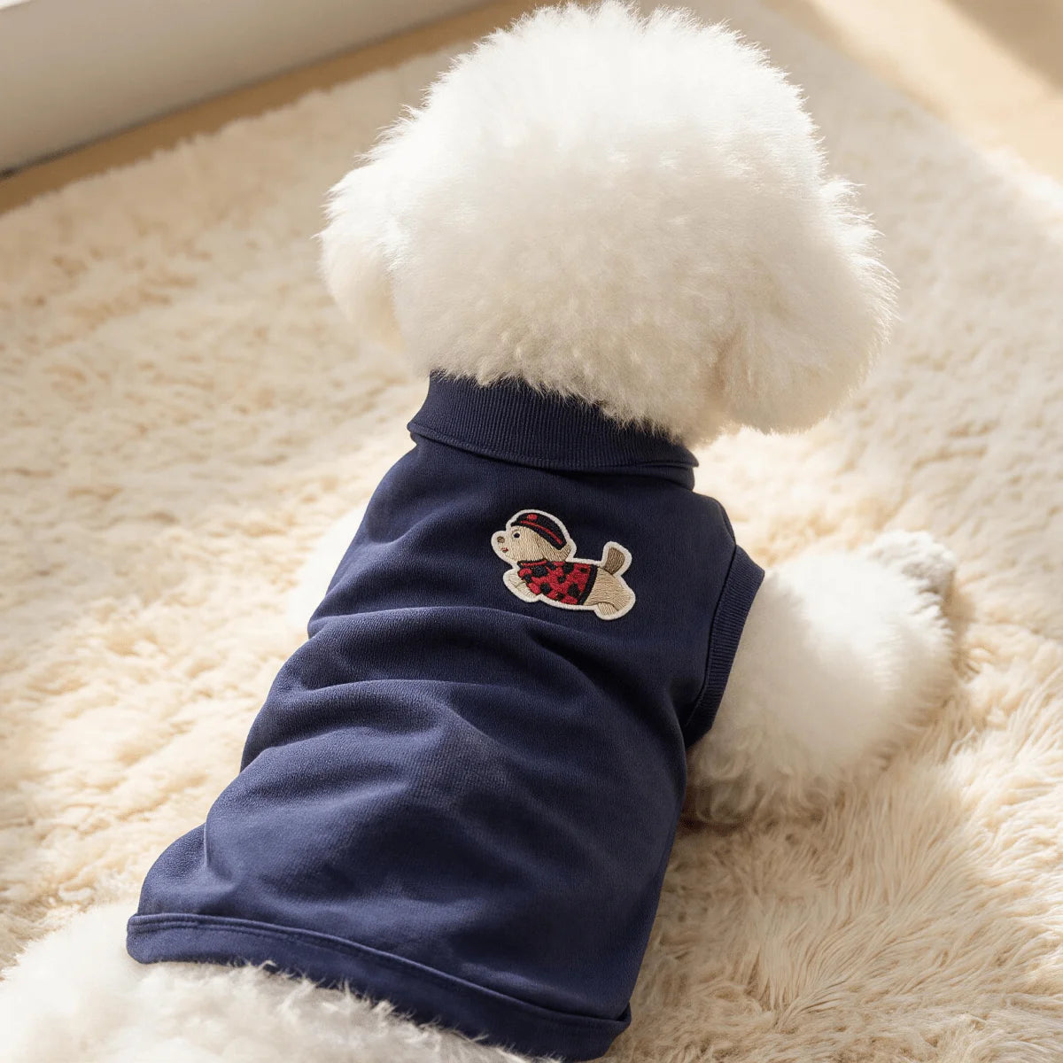 Breathable Summer Pet Vest with 3D Embroidered Puppy Design