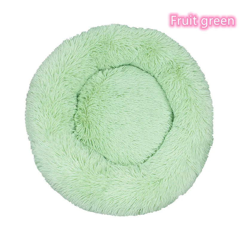 Lit Donut en Peluche Confortable pour Chat