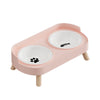 Colorful Double Dog Bowl Set with Stainless Steel and Plastic Base